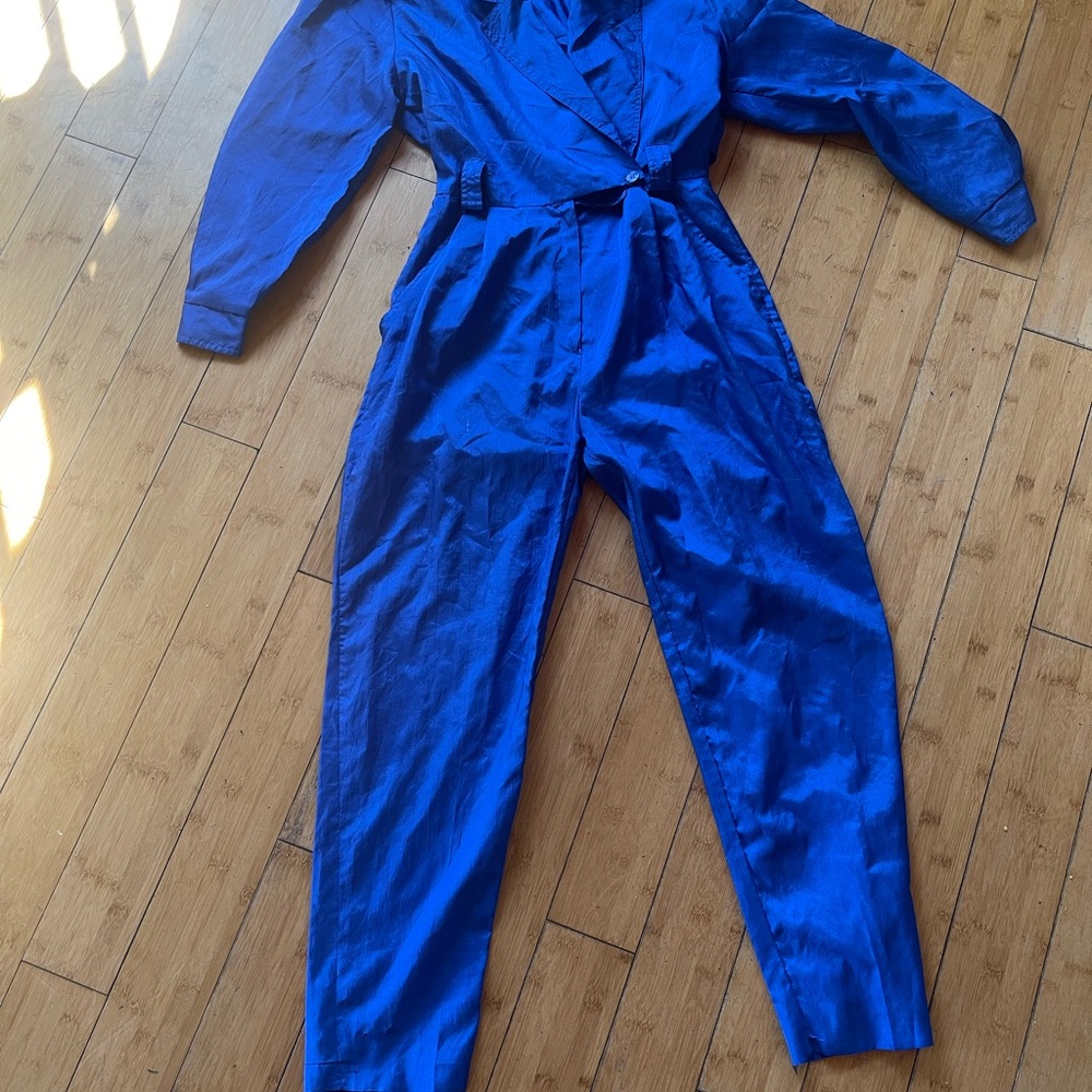 Blue Women's Jumpsuit 80’s Vintage Joan Walters